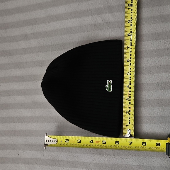 Lacoste Black Knit Beanie with Logo - Picture 6 of 6